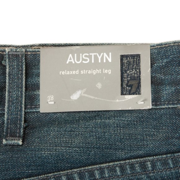 7 For All Mankind Medium Wash Austyn Relaxed Straight Leg Jeans - Picture 3 of 3